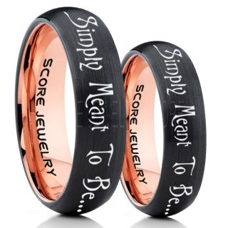 Simply Meant To Be Rings, Jack and Sally Rings, Jack and Sally Wedding Bands, Black Tungsten Rings, Black Tungsten Wedding Bands, Jack and Sally Wedding Rings