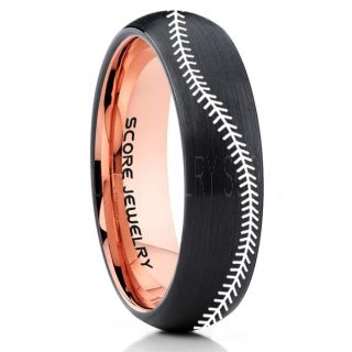 Baseball Ring, Baseball Stitch Pattern Ring, Black Tungsten Ring, Black Ring, Black Wedding Band, Black Wedding Ring, Baseball Stitch Ring, Black Tungsten Band