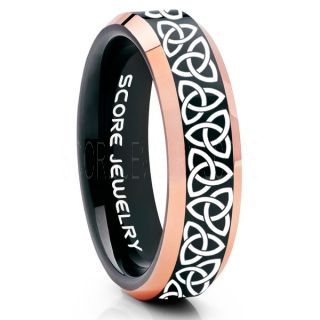 Trinity Knot Ring, Triquetra Ring, Celtic Ring, Trinity Knot Wedding Ring, Trinity Knot Wedding Band, Black Wedding Ring, Black Wedding Band, Trinity Knot Black Tungsten Ring