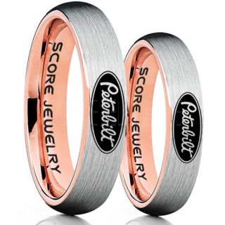 Peterbilt Rings, Peterbilt Jewelry, 2 Piece Couple Set Silver Tungsten Rings, Trucker Rings, Truck Driver Rings, Driver Rings, Silver Tungsten Wedding Bands